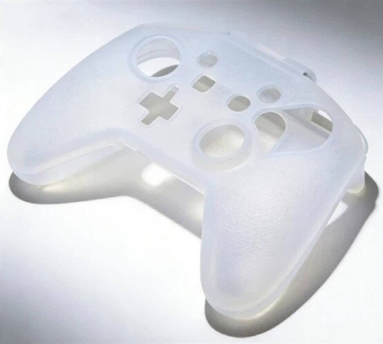 Angle. SKRAN - Silicone Case for Switch PRO Controller -Full Protection Sleeve Protective Cover, Anti-Scratch Protective Shell - Transparent.