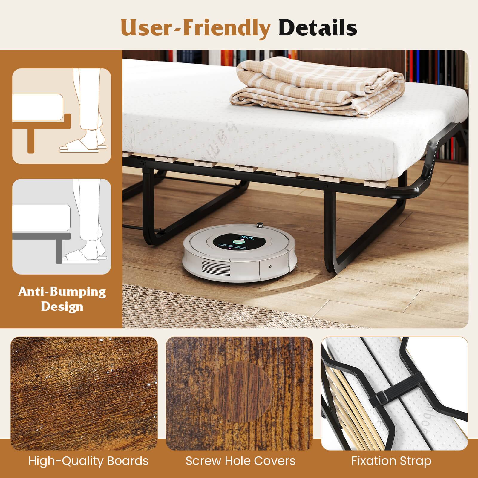 User-Friendly Details

- Anti-Bumping Design
- High-Quality Boards
- Screw Hole Covers
- Fixation Strap