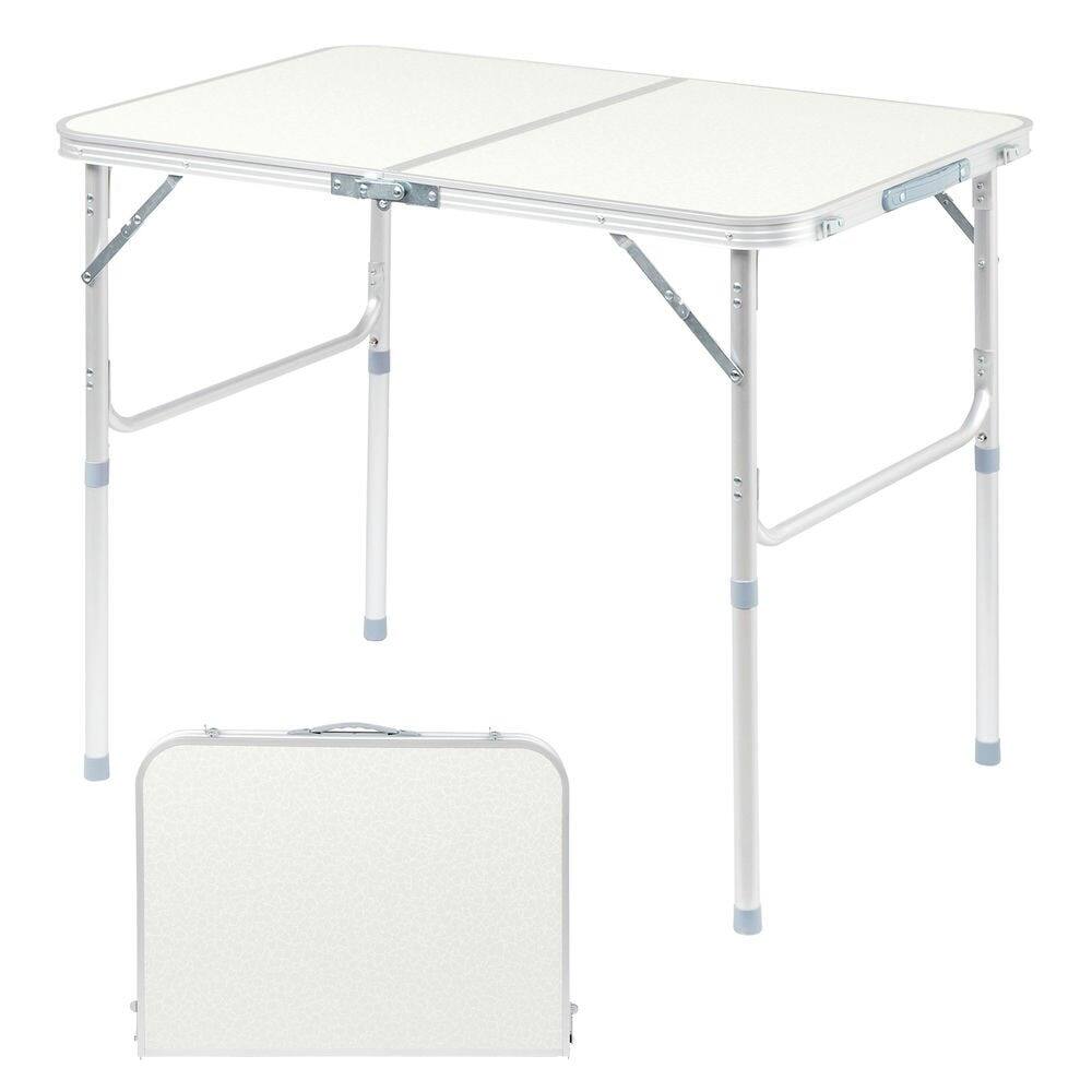 Alt View 9. Resenkos - Resenko's Premium Aluminum Folding Table, Large Size For Home Use, Durable Construction With White Finish, White - White.
