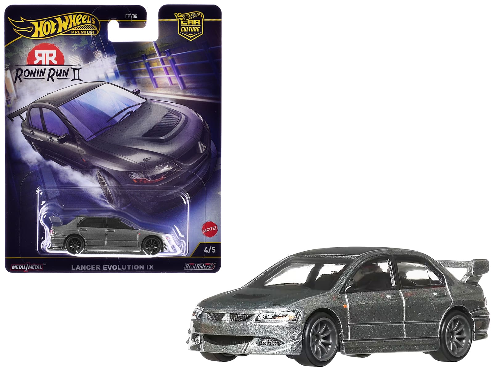 Mitsubishi Lancer Evolution IX "Ronin Run II" Series Diecast Model Car by Hot Wheels - Gray Metallic