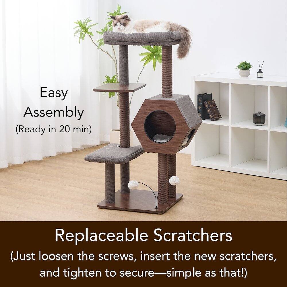 Easy Assembly (Ready in 20 min)

Replaceable Scratchers (Just loosen the screws, insert the new scratchers, and tighten to secure—simple as that!)