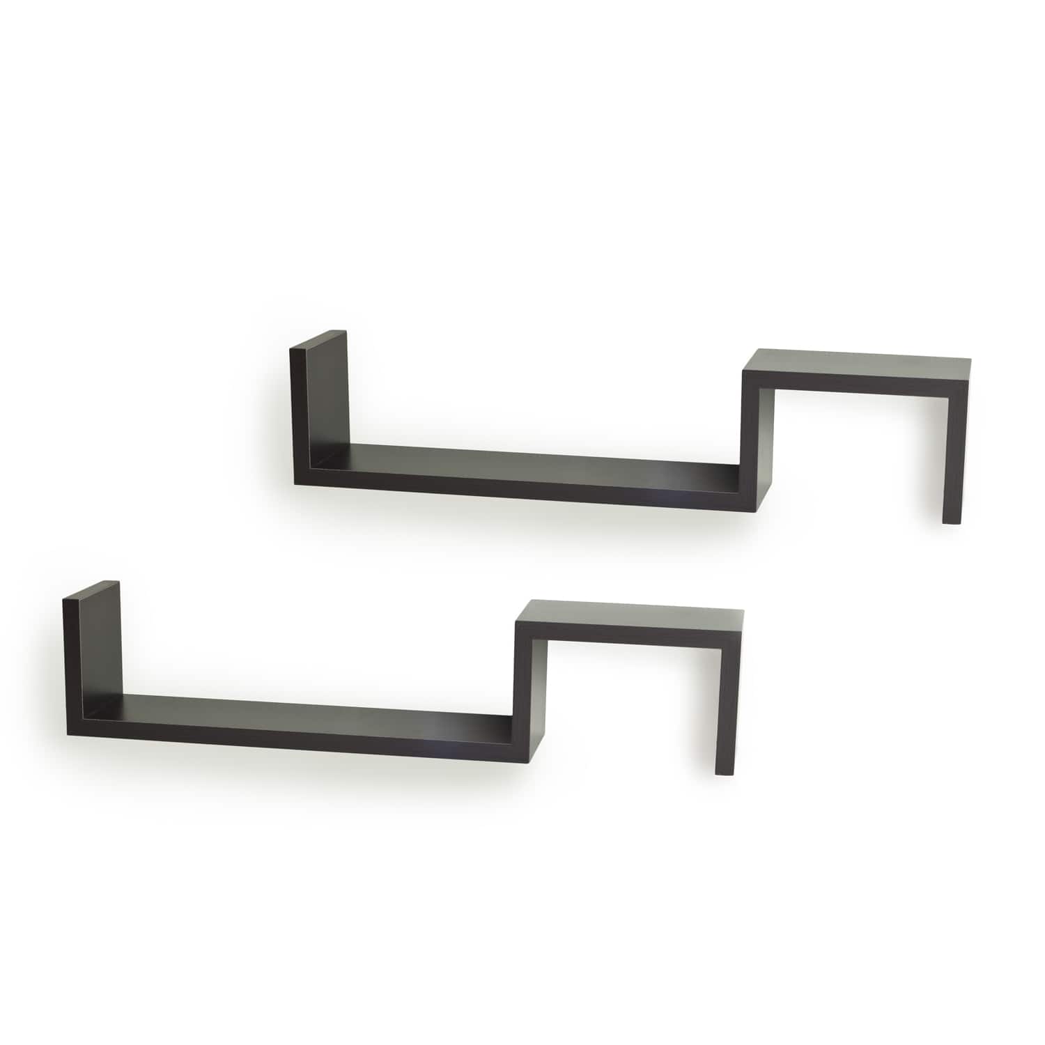 Danya B - Set of 2 S-Shaped Wall Shelves - Espresso - Brown price history on PriceWatchPro