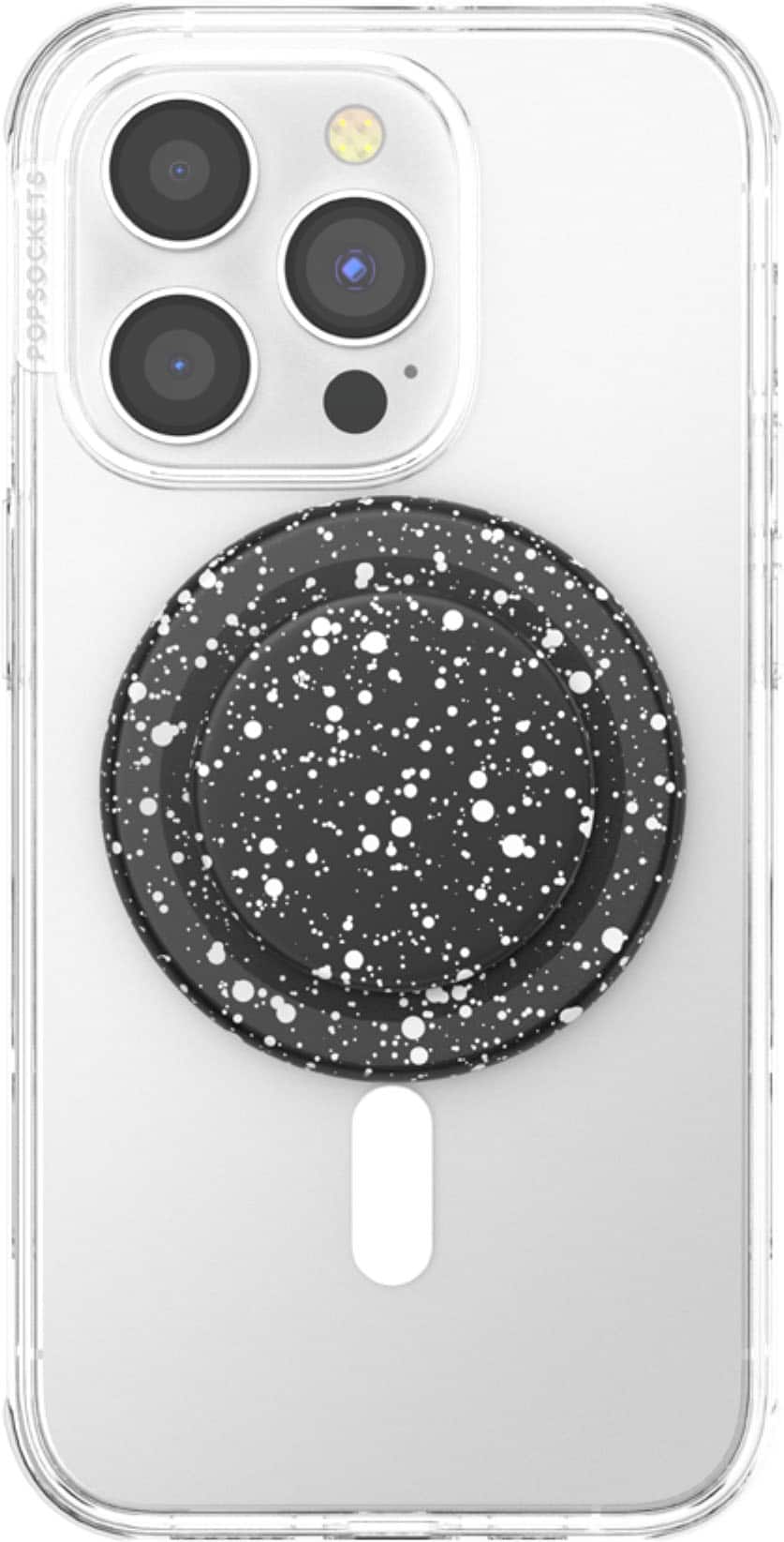 Alt View 1. PopSockets - MagSafe PopGrip Universal Magnetic Grip & Stand with Adapter Ring for Cell Phones - Alum Black Speckle.