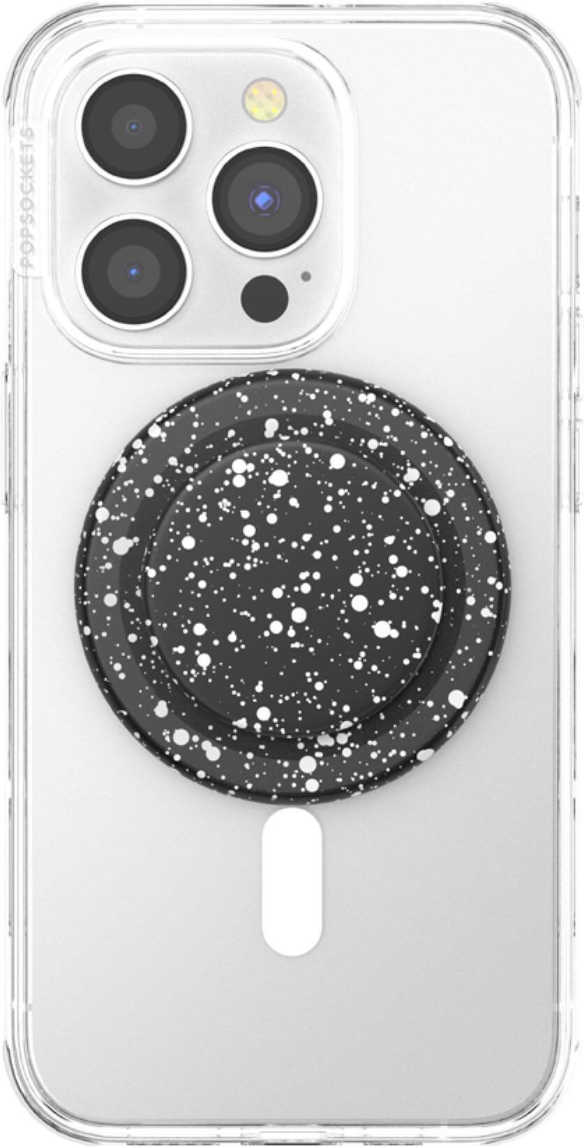 Alt View 1. PopSockets - MagSafe PopGrip Universal Magnetic Grip & Stand with Adapter Ring for Cell Phones - Alum Black Speckle.