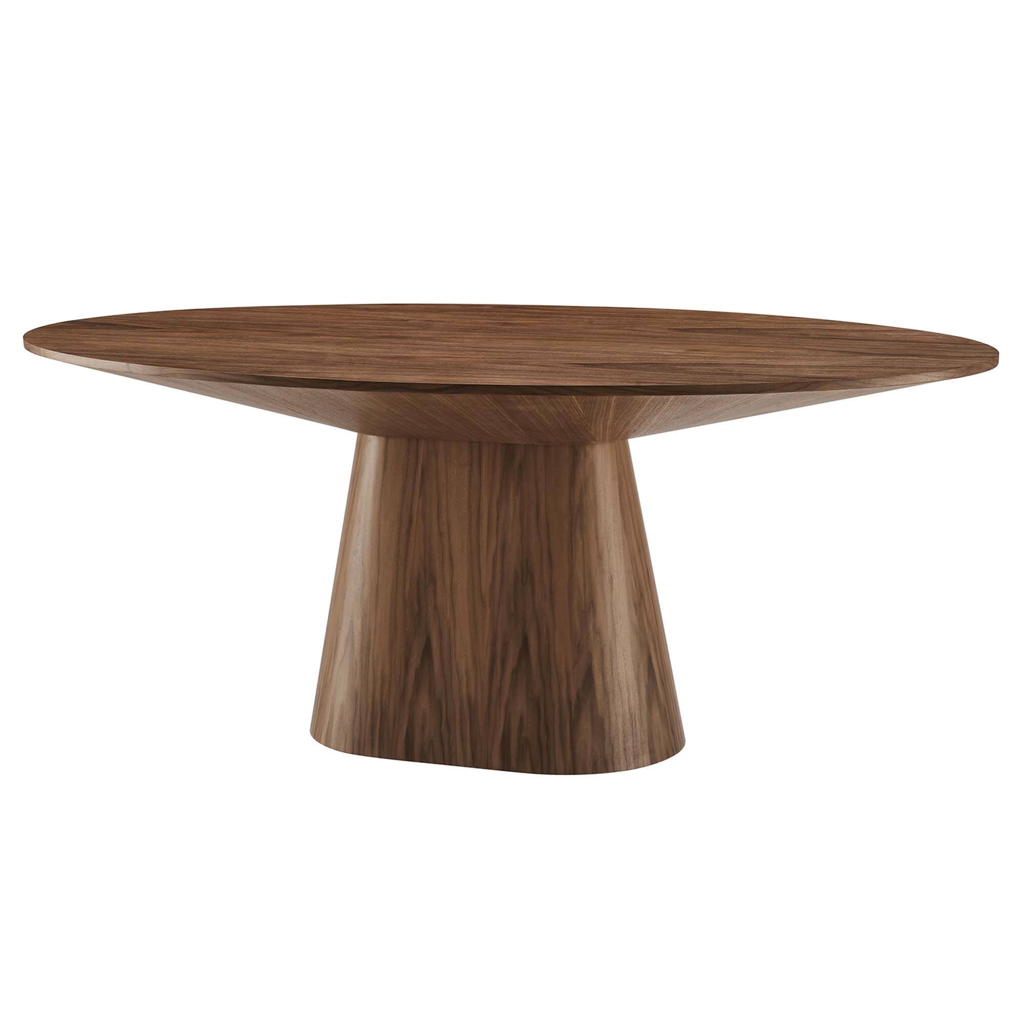 Back. Modway - Provision 75" Oval Dining Table - Brown.