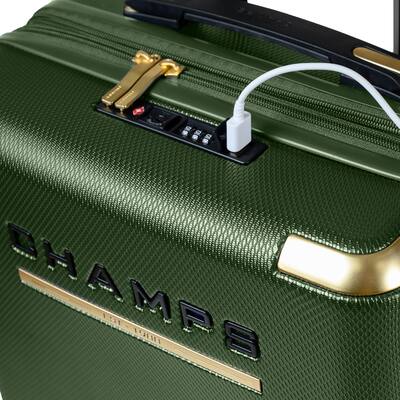 Champs Luxe II collection 3 piece Hardside Luggage set Green S1043 Champs Luxe II collection 3 piece Hardside Luggage set Green S1043