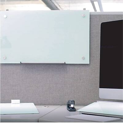 Alt View 1. Quartet - Infinity Magnetic Glass Cubicle Dry-Erase Whiteboard, 2.5' x 2'.