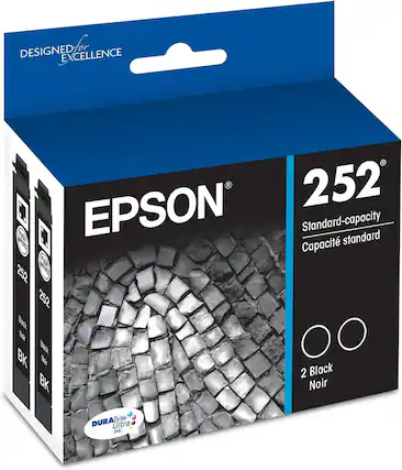 DESIGNED FOR EXCELLENCE
EPSON 252
Standard-capacity
Capacité standard
2 Black Noir
BK
DURA-Brite Ultra INK
