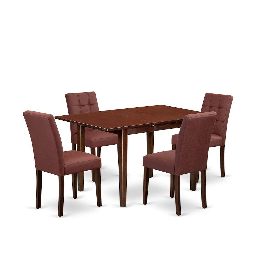 Back. East West Furniture - 5 Piece Kitchen Table Set - Red.