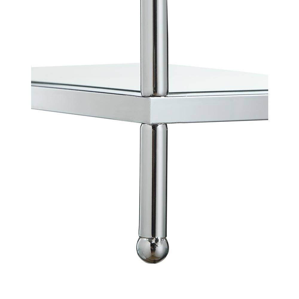 Left. FurniFact - 3 Tier Bookcase, Chrome, Glass Shelves - Chrome.