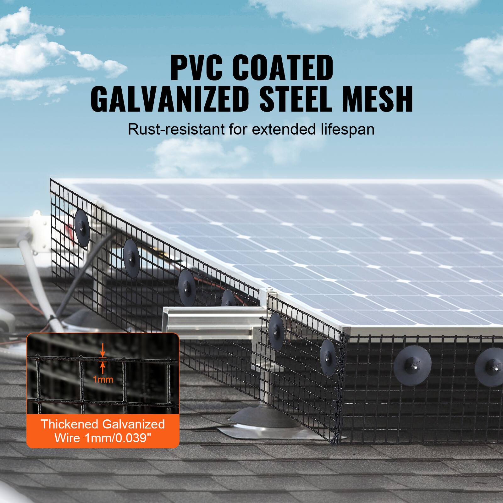 PVC Coated Galvanized Steel Mesh  
Rust-resistant for extended lifespan  

Thickened Galvanized Wire 1mm/0.039"