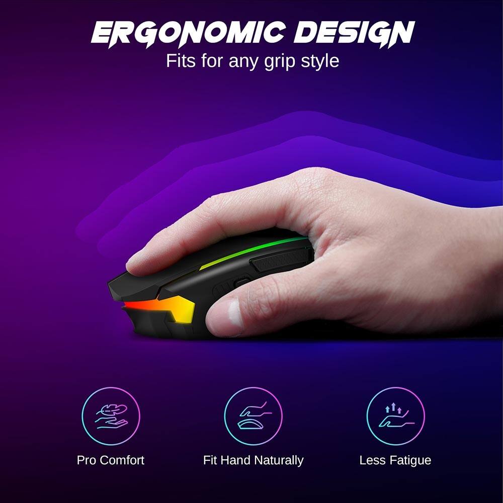 ERGONOMIC DESIGN  
Fits for any grip style  

Pro Comfort Fit  
Hand Naturally  
Less Fatigue