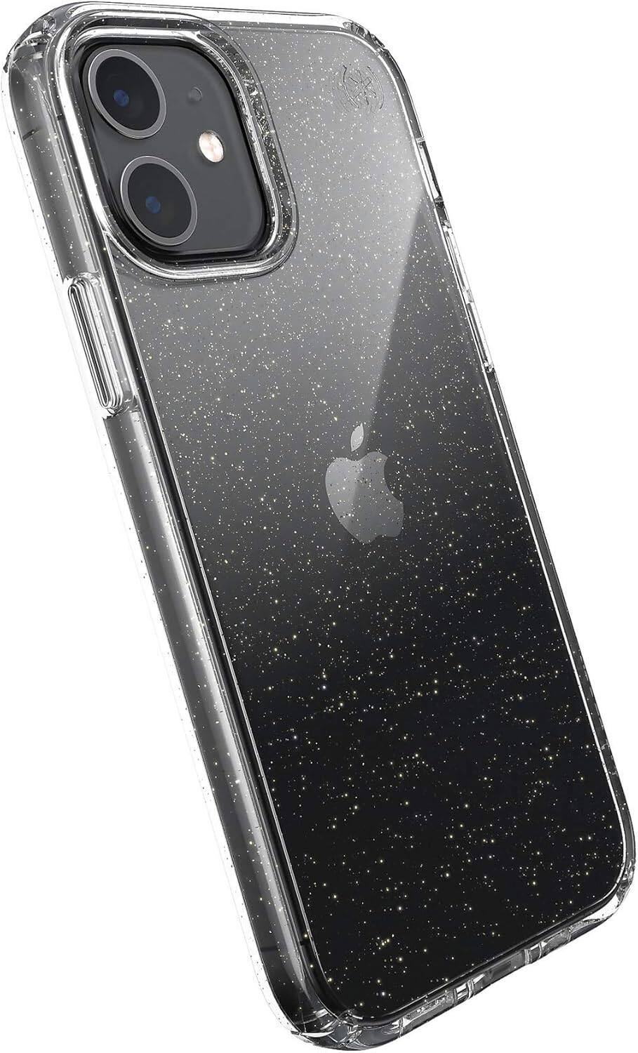 Front. Speck - Speck Presidio Perfect-Clear Glitter Case - iPhone 12/12 Pro - Clear Glitter.