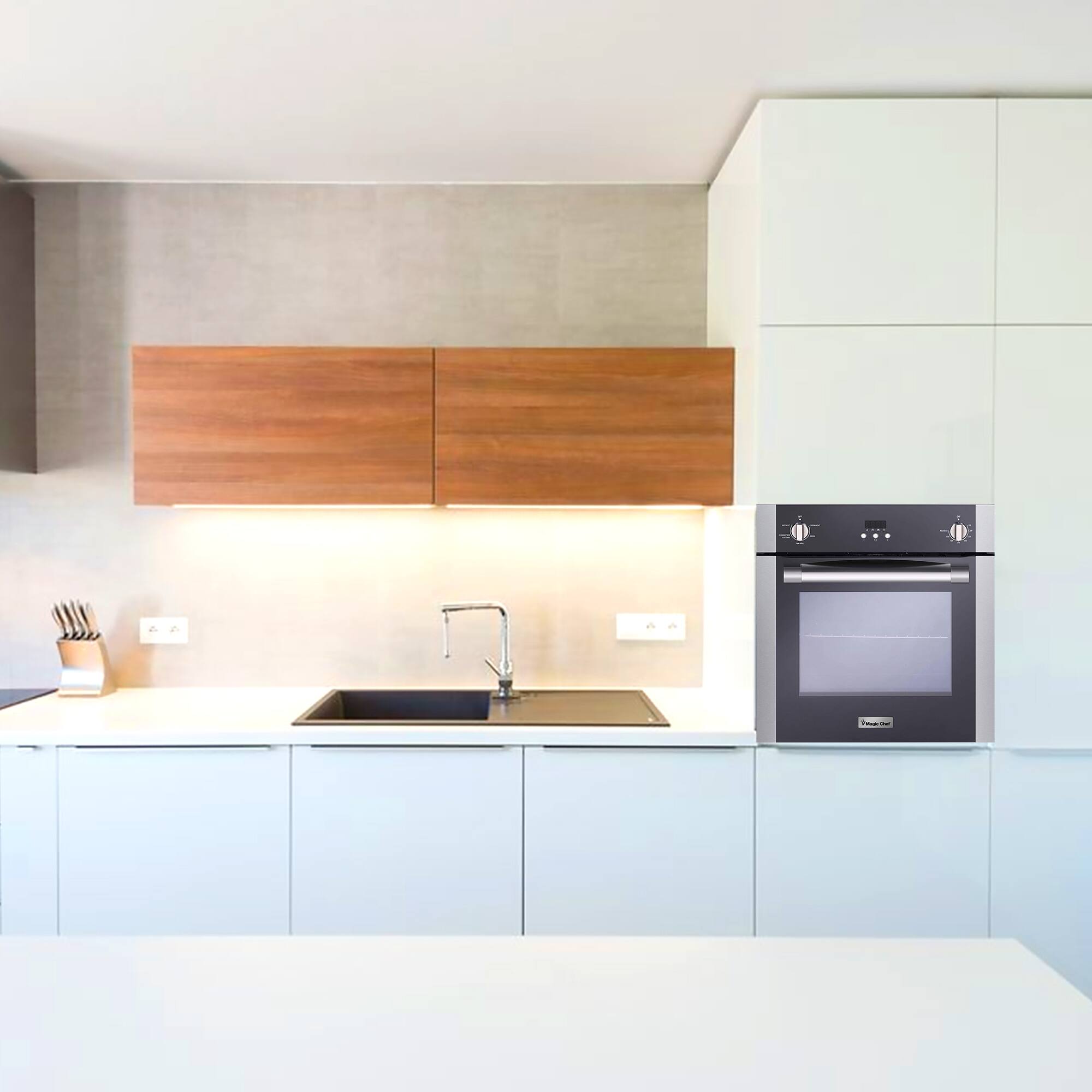 Alt View 4. Magic Chef - Magic Chef MCSWOE24S 2.2 Cubic Foot Built In Programmable Wall Convection Oven.