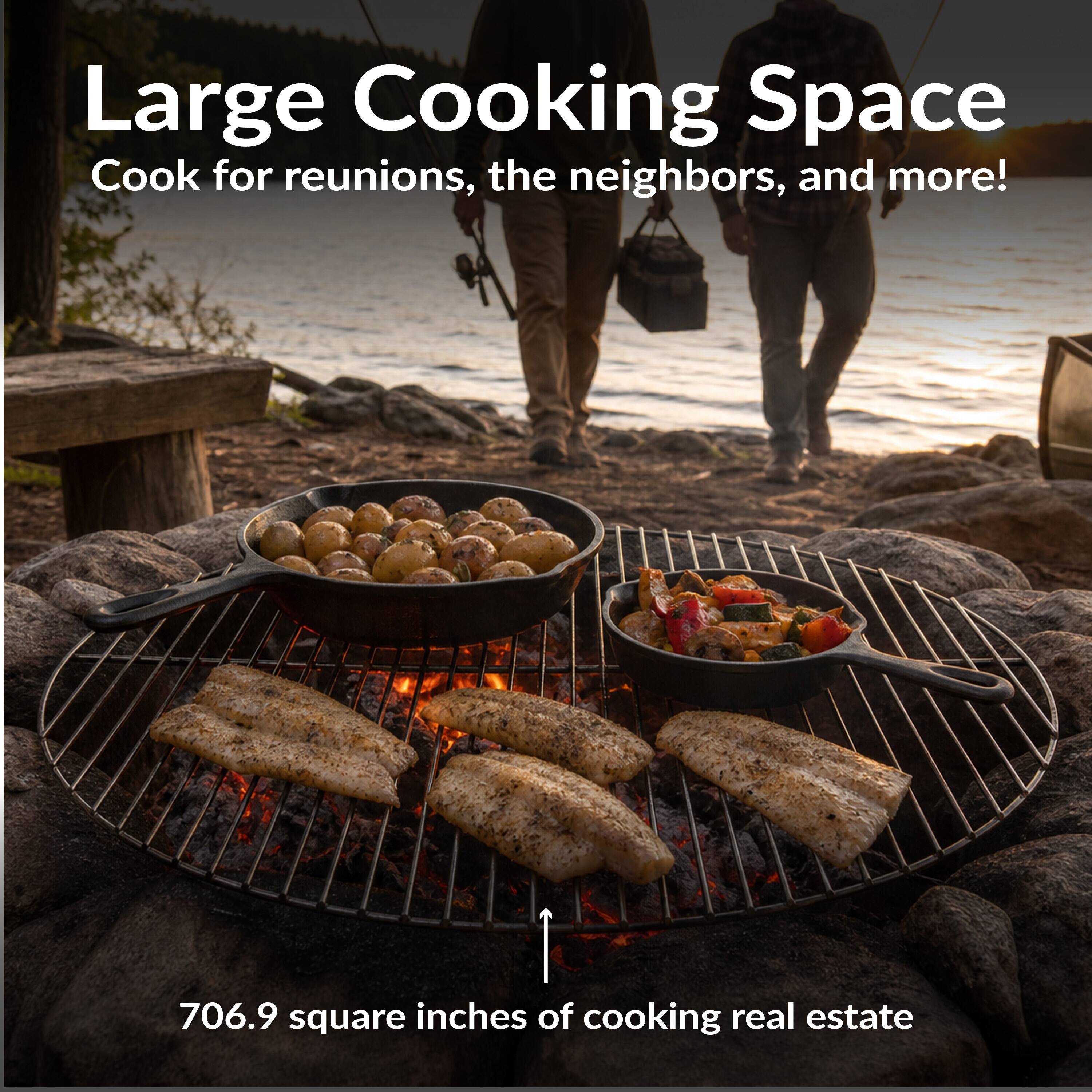 Large Cooking Space  
Cook for reunions, the neighbors, and more!  

706.9 square inches of cooking real estate