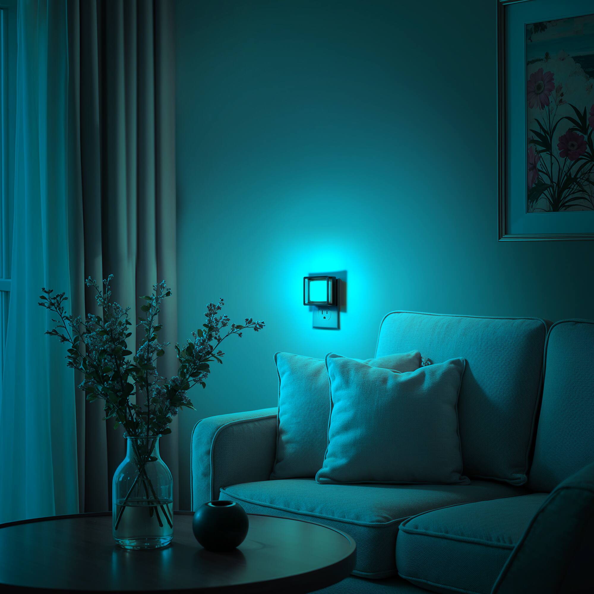 Left. Jandcase - JANDCASE 2-Pack 1W Plug-in Night Light, RGB Color Changing Color Memory, Dusk-to-Dawn Sensor - Black.