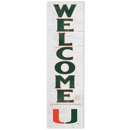 Jardine - Miami Hurricanes 10'' x 35'' Indoor/Outdoor Welcome Sign - White
