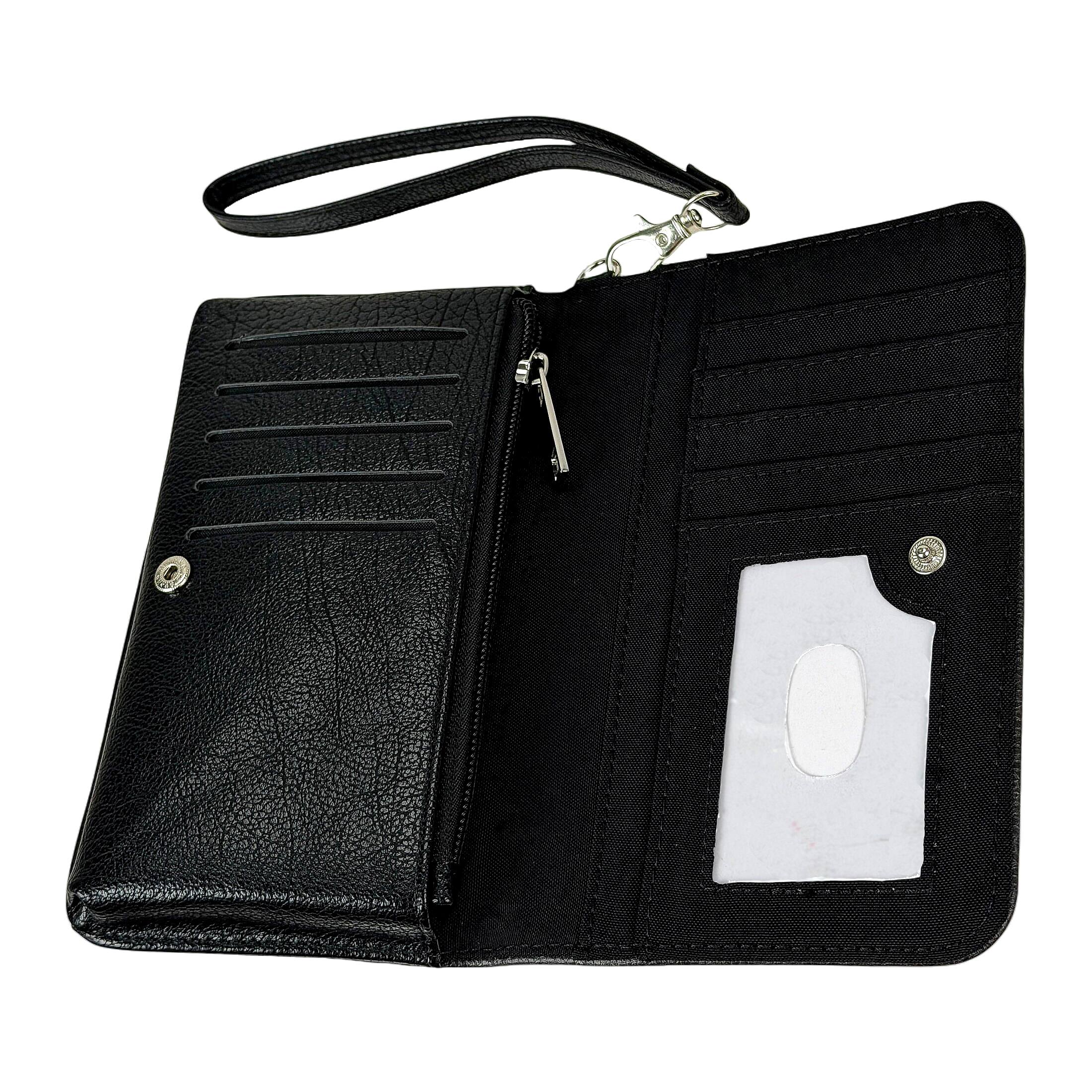 Alt View 4. Things2Die4 - Womens Bifold Wallet Edgar Allan Poe Book Wristlet RFID Vinyl 7 X 4.25 In - Black.
