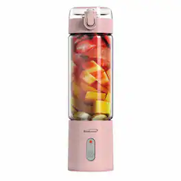 Brentwood - 17 Ounce Portable Battery Operated USB Glass Blender - Pink