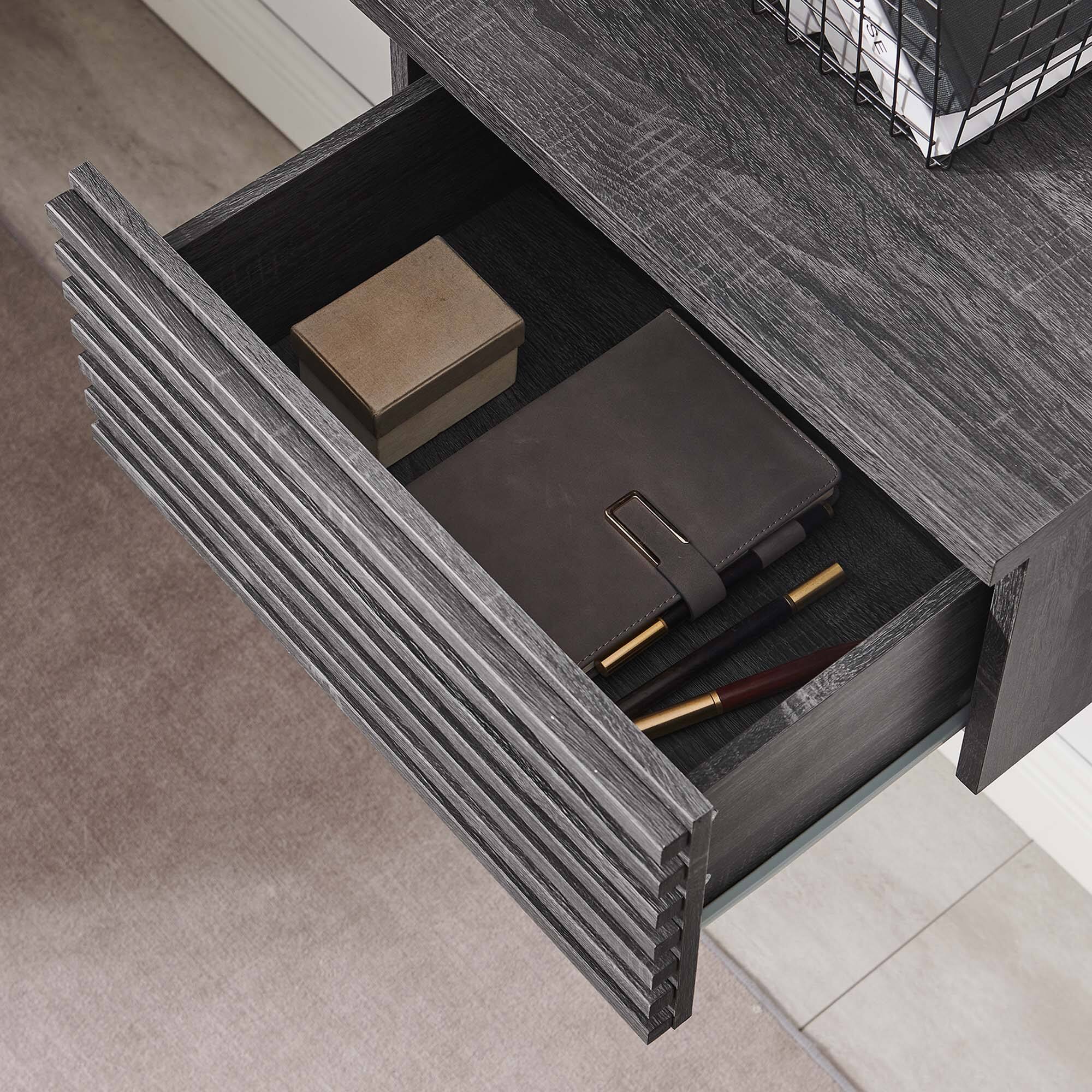 Alt View 1. Modway - Render Wall Mount Corner Office Desk by Modway - Charcoal.