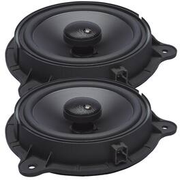 Powerbass - OE652-NS2 6.5" 2Ω Direct Fit Premium OEM Replacement Coaxial Speakers Compatible with Select Nissan Vehicles - Black/Gray