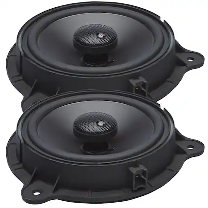 Front. Powerbass - Powerbass OE652-NS2 6.5" 2Ω Direct Fit Premium OEM Replacement Coaxial Speakers Compatible with Select Nissan Vehicles - Black/Gray.