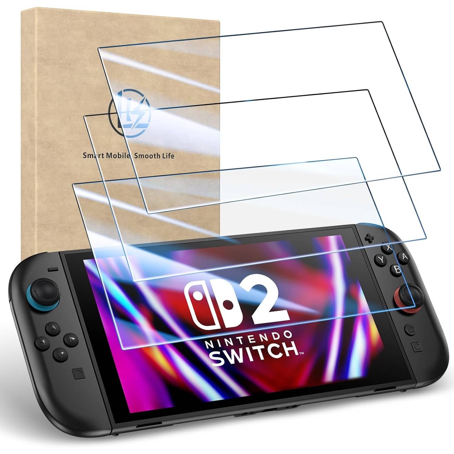 PARKER SLATER - 3 Pack Screen Protector for Nintendo Switch 2, 9H Tempered Glass, Full Coverage, Anti-Scratch, Bubble-Free Installation