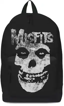 Front. PopMarket - Misfits - Rocksax - Misfits - Glow Fiend Logo- Classic Backpack with Laptop Pocket (Black) - Multicolor.