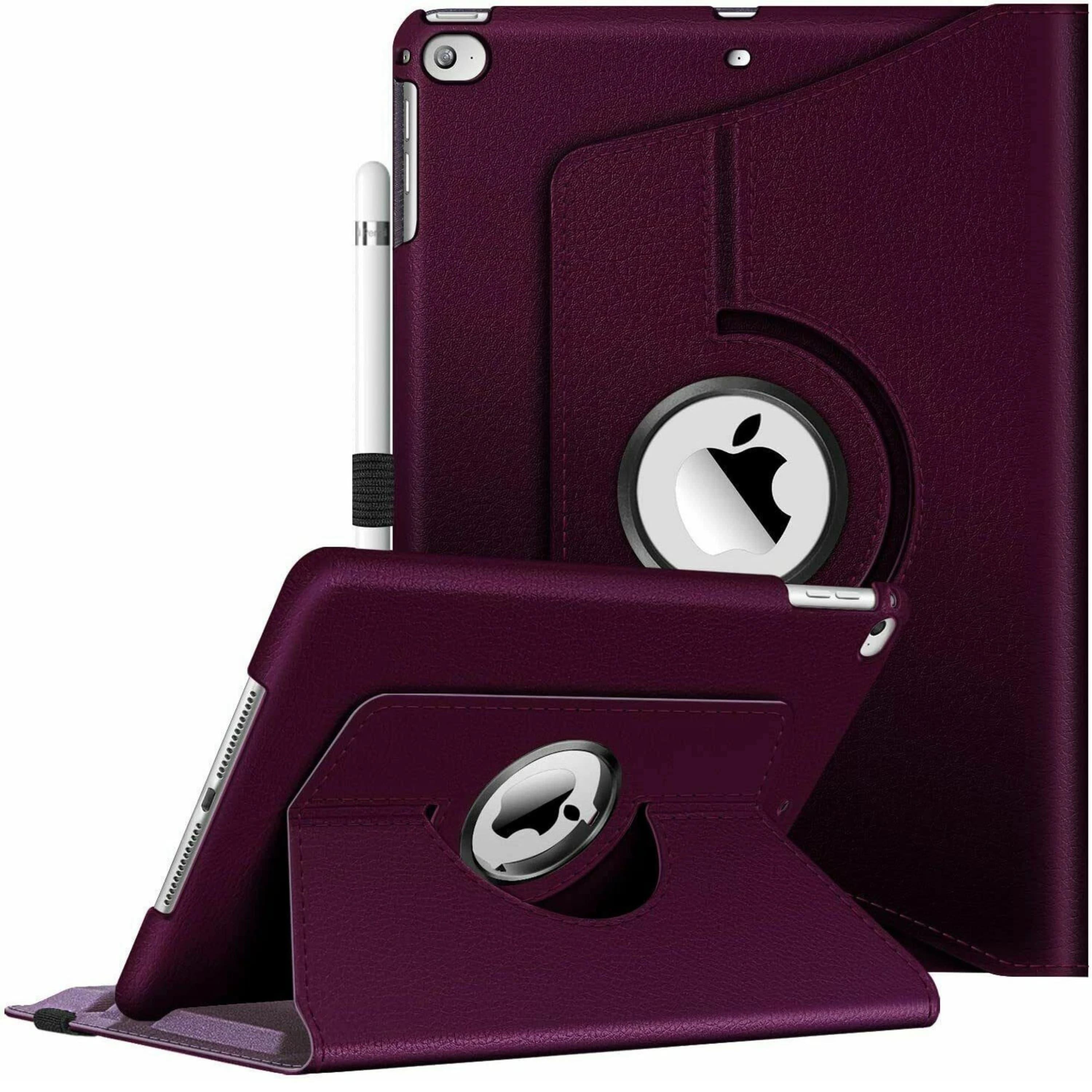 Kitcheniva - Full Rotation Folio Case For iPad 9.7 Inch 6th And 5th Gen With Multi Angle Stand - Dark Purple