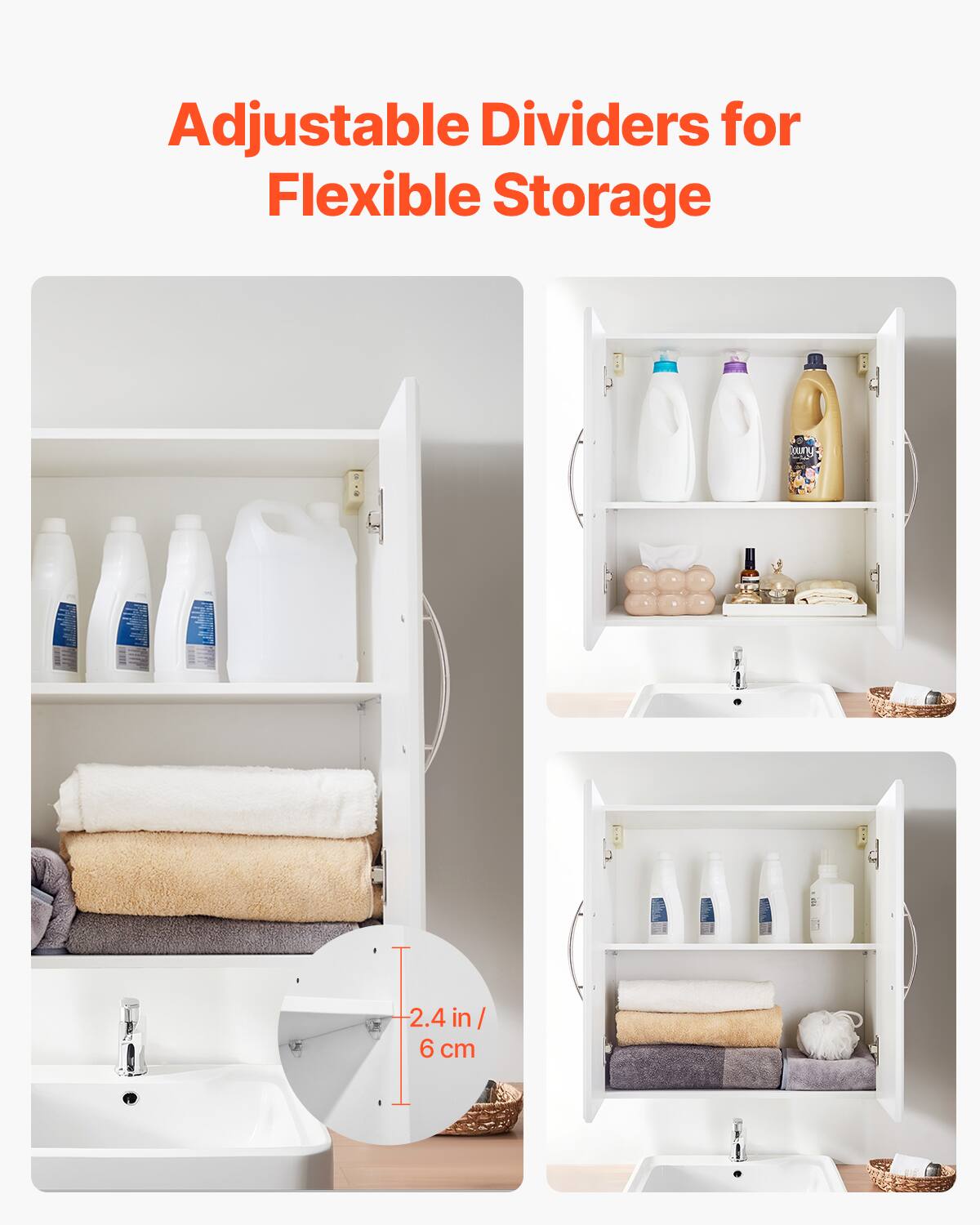 Adjustable Dividers for Flexible Storage

2.4 in / 6 cm