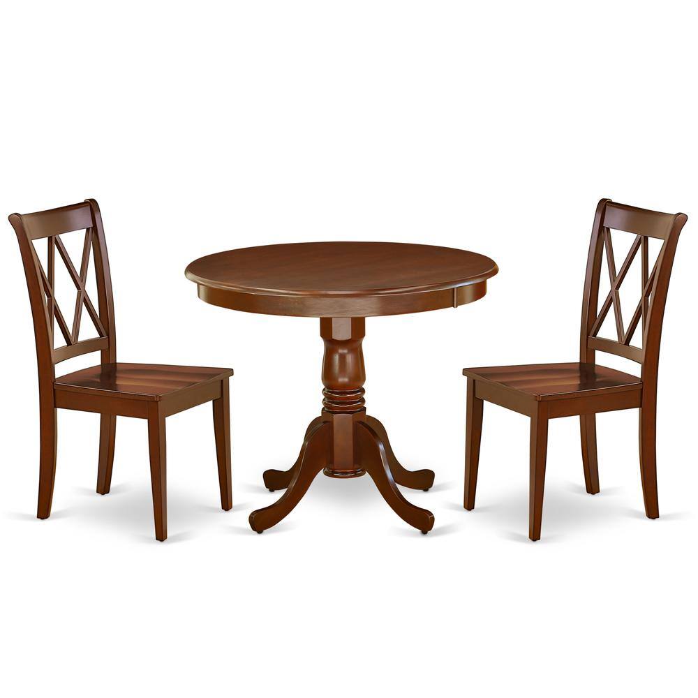 Back. East West Furniture - Dining Room Set Mahogany - Brown.