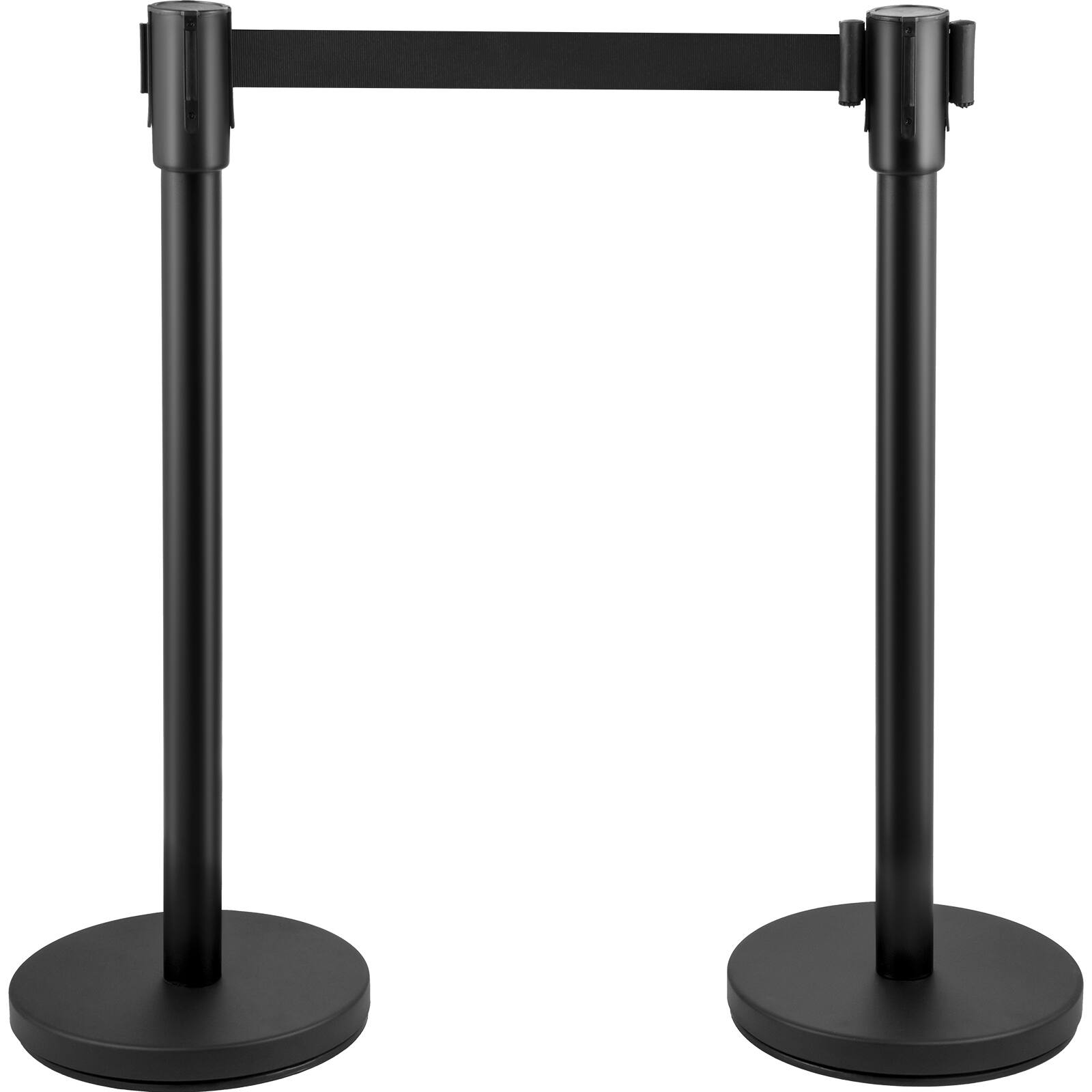Alt View 5. VEVOR - Crowd Control Stanchion, Set of 8 Pieces Stanchion Set, Stanchion Set with 6.6 ft/2 m Black Retractable Belt - Black.