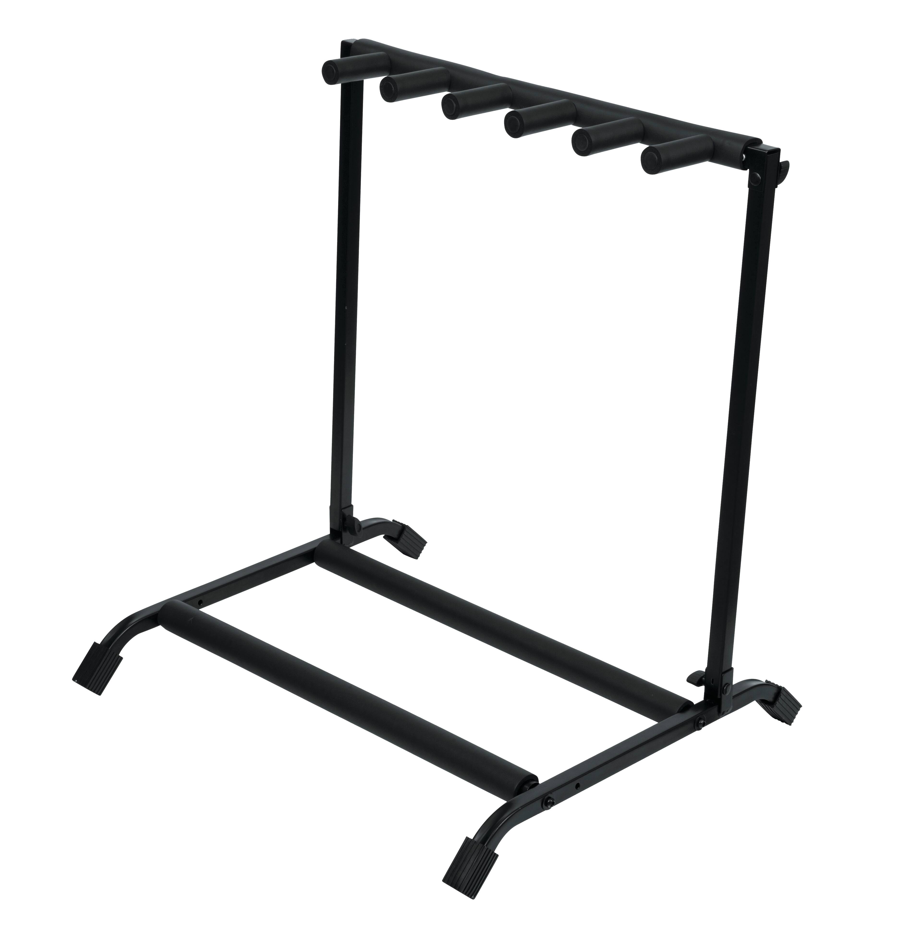 Front. Gator - Rok-It Collapsible, Folding Guitar Rack Designed to Hold 5x Electric or Acoustic Guitars, with Foam Padded Support.