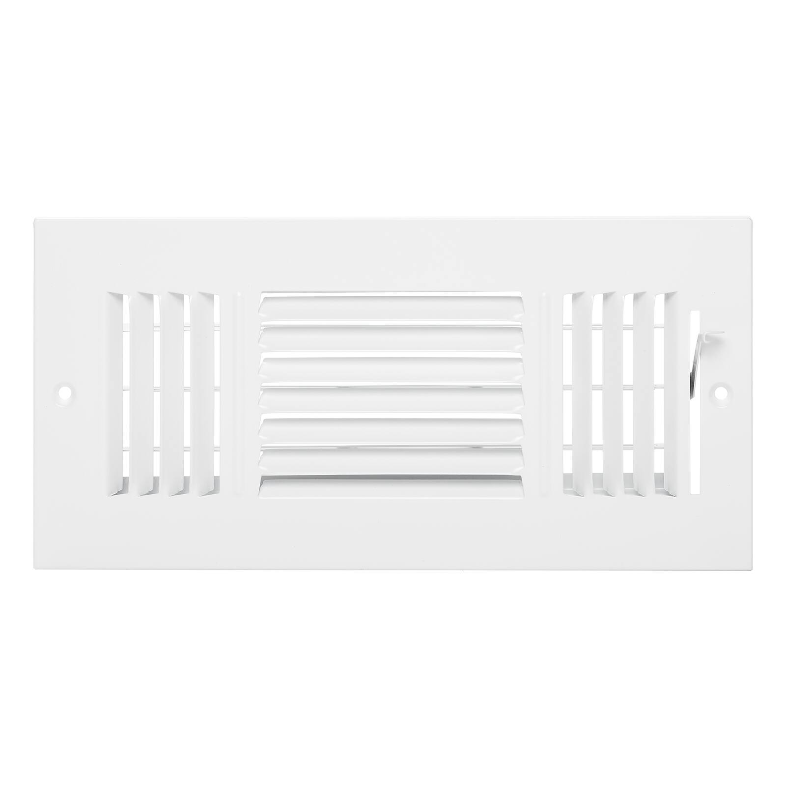 Alt View 5. VEVOR - 4 x 10 Inch Air Vent Covers, 6-Pack Return Air Vent Cover Register, HVAC 3-Direction Iron Grilles for Wall & Ceiling - White.