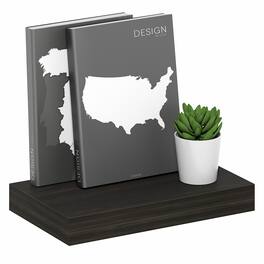 Furinno - TANNA Floating Shelves for Wall, 2-in Thick Shelf,9 x 16 Wall Shelf, Wall Mounted Floating Shelf with Invisible Brackets - Tobacco Oak