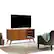 Angle. Simpli Home - Draper SOLID HARDWOOD Mid Century Medium TV Media Stand in Teak Brown For TVs up to 65 inches - Teak Brown.