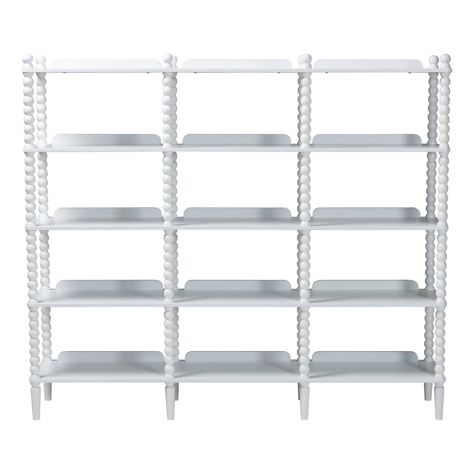 Angle. Baxton Studio - Lucera Bobbin 5-Tier Display Shelf - White.
