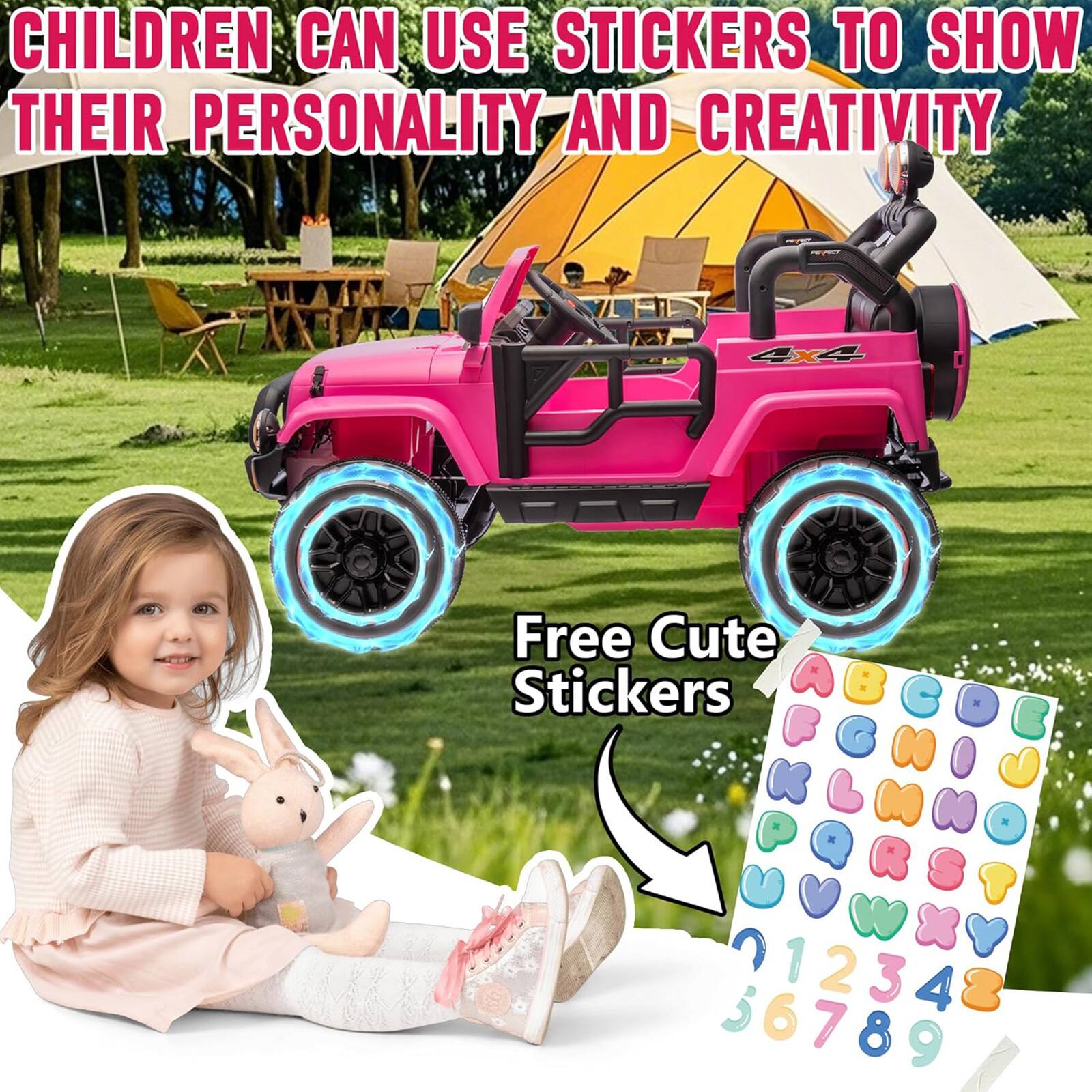 CHILDREN CAN USE STICKERS TO SHOW THEIR PERSONALITY AND CREATIVITY

Free Cute Stickers

4X4

A B C D E F G H I J K L M N O P Q R S T U V W X Y Z

1 2 3 4 5 6 7 8 9