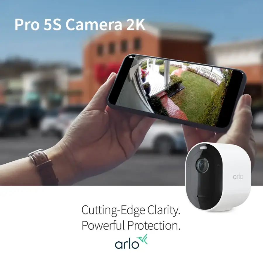 Arlo Pro 5S 2K Indoor/Outdoor Wireless Spotlight Security Camera White ...