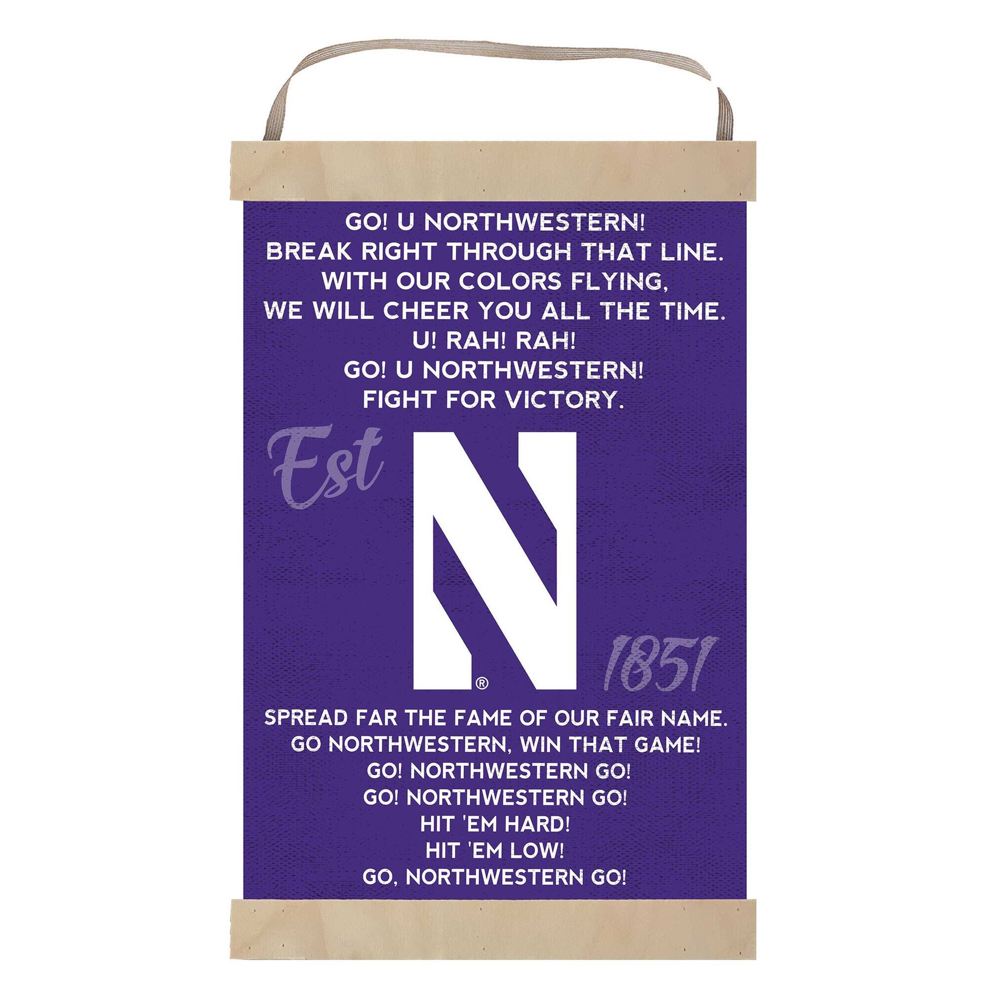 Northwestern Wildcats Fight Song Banner Sign