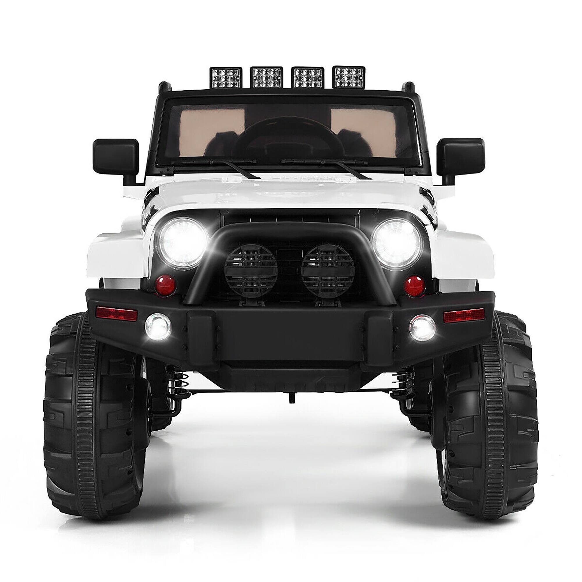 Alt View 4. Costway - Costway 12V Battery Powered Electric Ride On Car with 2.4 GHZ Bluetooth Remote Control,3 Speeds, LED Lights - White.