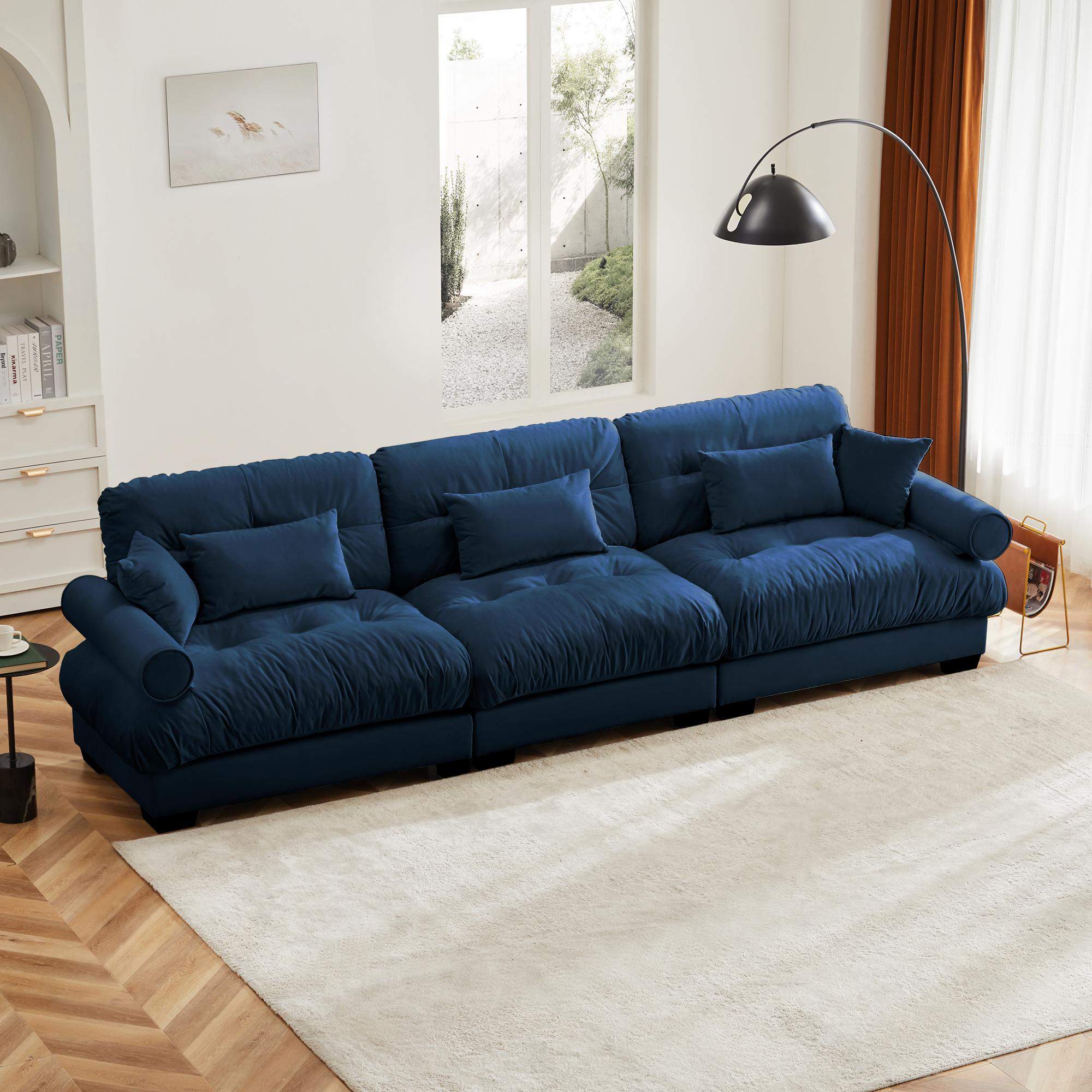 Roomtec Extra Large 3 Seat Modern Velvet Sofa Oversize Sofa Clould Like ...