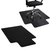 Mind Reader - Office Chair Mat for Hardwood Floors, Under Desk Floor Protector, PVC, 47.5"L x 35.5"W x 0.125"H, Set of 2 - Black - Front_Zoom