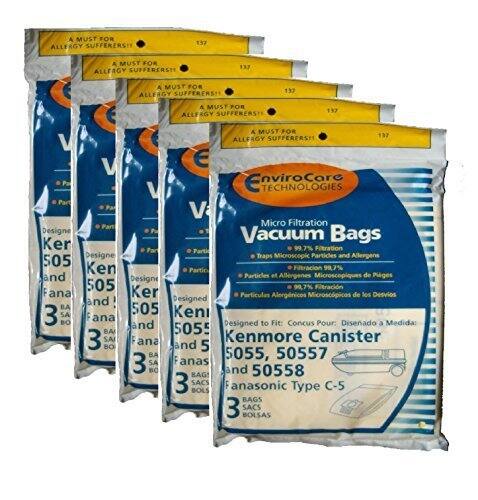A MUST FOR ALLERGY SUFFERERS  
137 A MUST FOR ALLERGY SUFFERERS  
137 A MUST FOR ALLERGY SUFFERERS  
197 A MUST FOR ALLERGY SUFFERERS  

EnviroCare TECHNOLOGIES  
Micro Filtration Bags  
Part V  
Designe to Trap Microscopic Particles and Allergens  
99.7% Filtration  
Parti Designe Traps Microscopic Particles and Allergens  
505 Ken Partic Filtracion 97% and Particles et Allergenes Microscopiques de Plages  
Designe EA 505  
3 SA ana Kenmore Canister BO and 5 BA 5055, 50557 3 SA Fanas BC and 50558 BAG 3 BOLS SACS  
anasonic Type C-5 BAGS 3 SACS BOLSAS