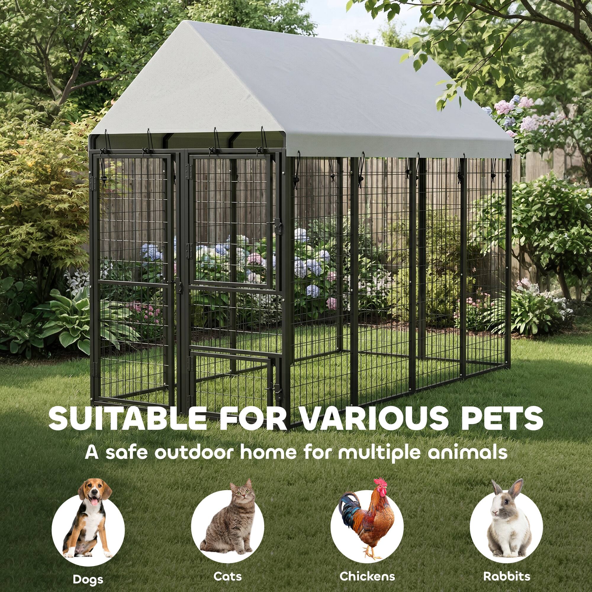 SUITABLE FOR VARIOUS PETS  
A safe outdoor home for multiple animals  
Dogs  
Cats  
Chickens  
Rabbits
