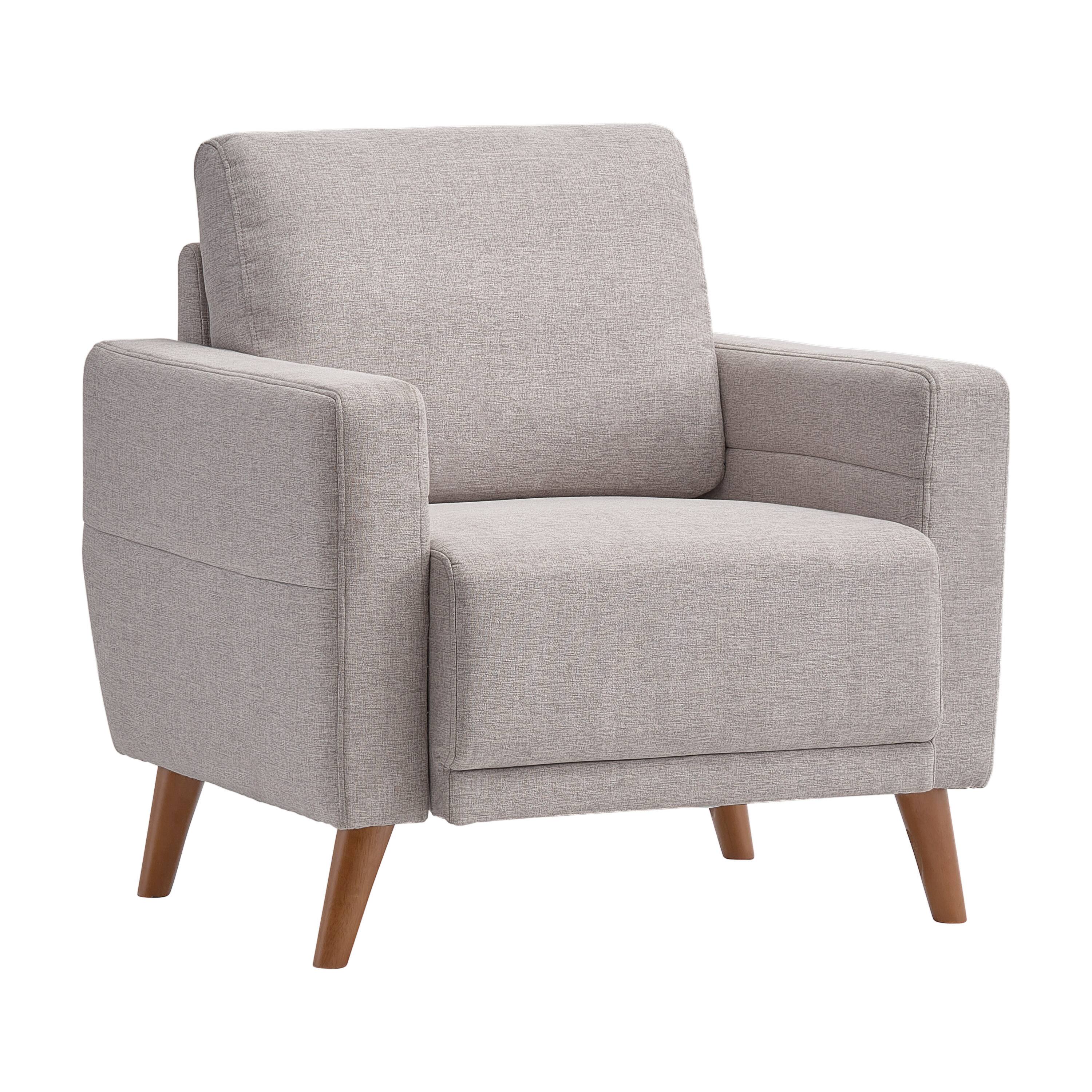 Angle. CorLiving - Clara Modern Armchair - Light Grey.