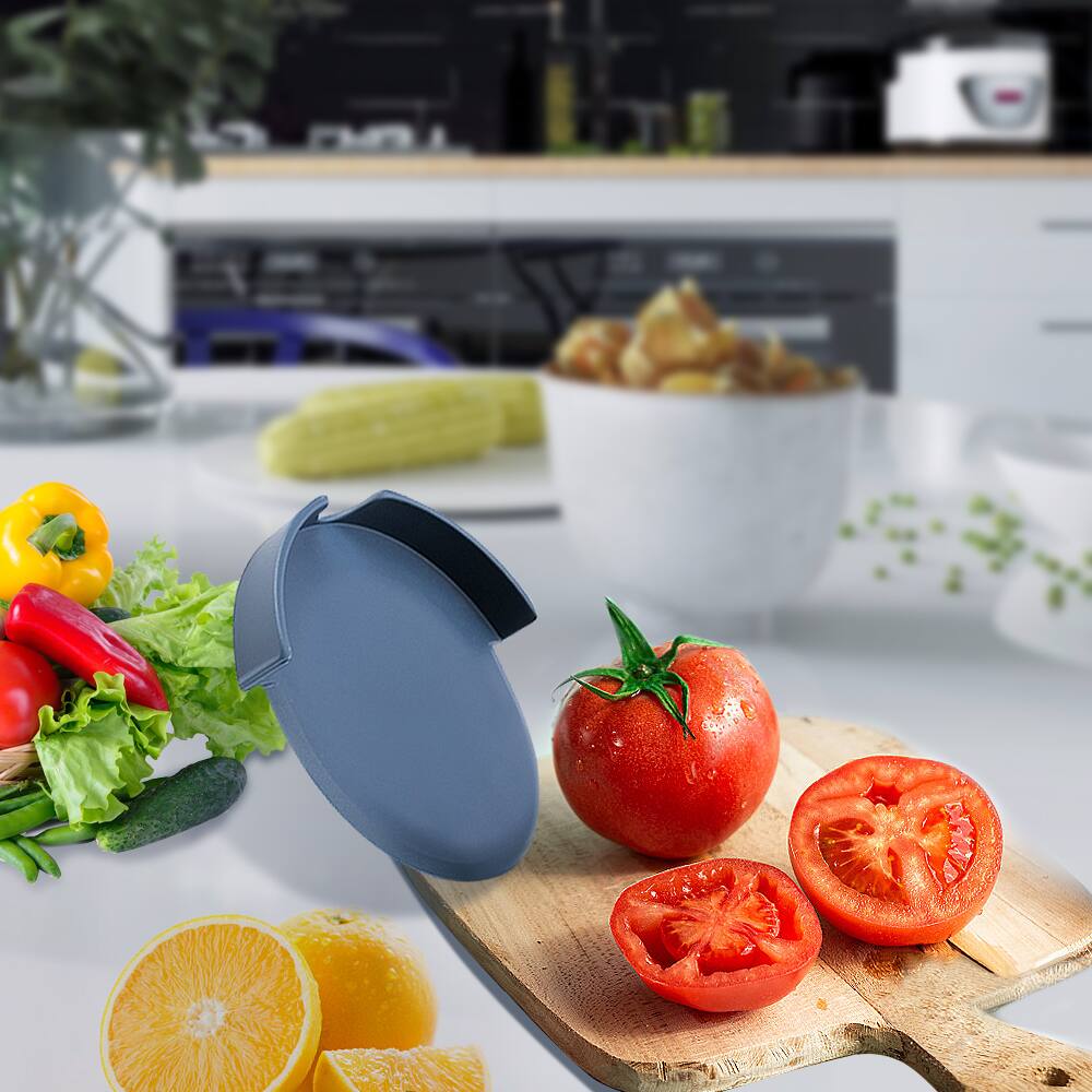 Alt View 5. Empava - 5 Pcs Kitchen Utensil With Spoon Rest, Ladle, Spaghetti Spoon, Slotted Turner, Solid Spoon, Slotted Spoon - Black & Gray-blue.