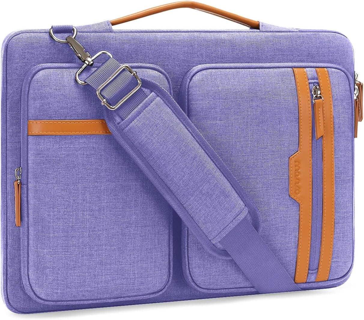 mosiso - 360 Protective Laptop Shoulder Bag 15.6 inch Computer Bag for MacBook Pro 16 HP Dell Asus Notebook - Purple