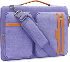 Front. mosiso - 360 Protective Laptop Shoulder Bag 15.6 inch Computer Bag for MacBook Pro 16 HP Dell Asus Notebook - Purple.