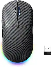Front. Womier - G57 Wireless Gaming Mouse, 8000 DPI, 2.4G/Bluetooth/USB-C Rechargeable Mice for PC/Mac - Grey.